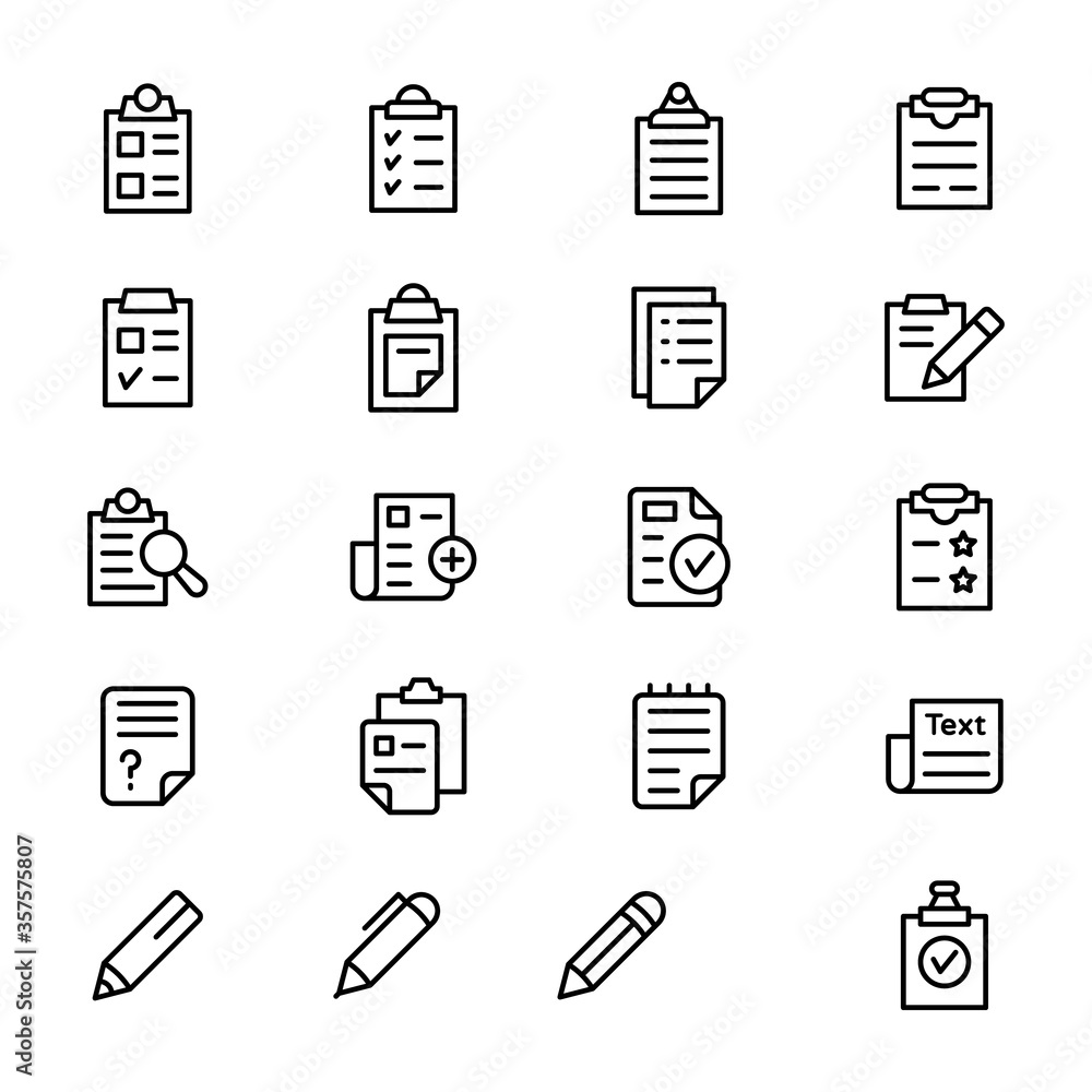 Clipboard Document Line Icons Pack Clipboard Document Line Icons Pack