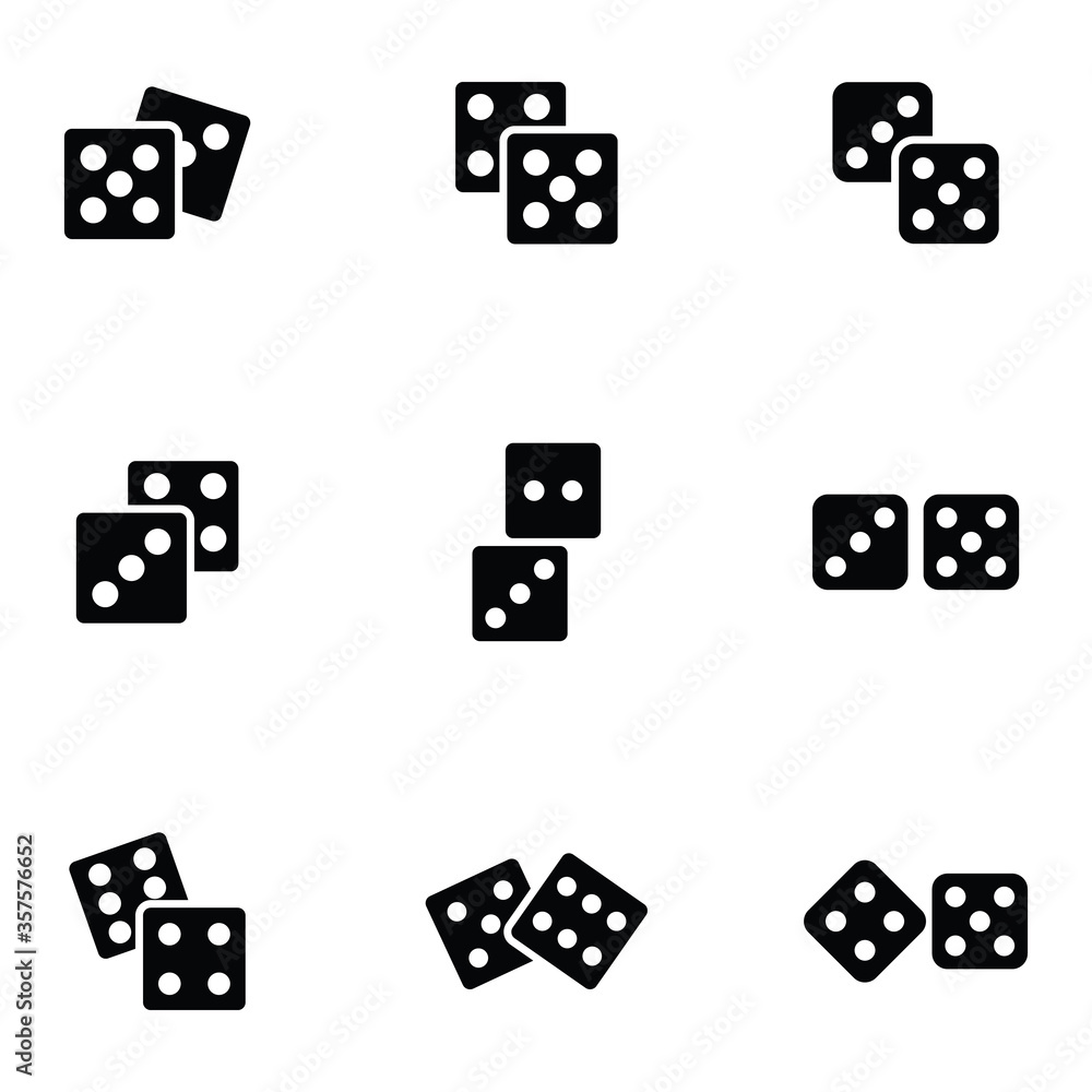 Indoor Dice Game Solid Vectors Pack Indoor Dice Game Solid Vectors Pack