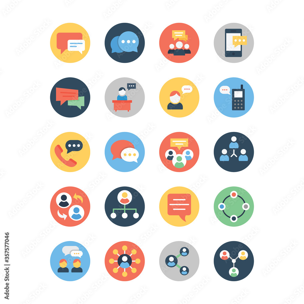 Communication, Chat and Messaging Flat Rounded Vectors Communication, Chat and Messaging Flat Rounded Vectors