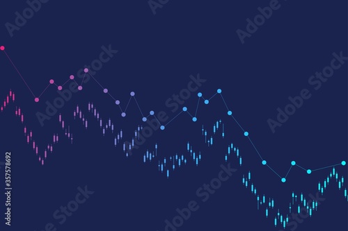 Stock market or forex trading graph. Chart in financial market vector illustration Abstract finance background.