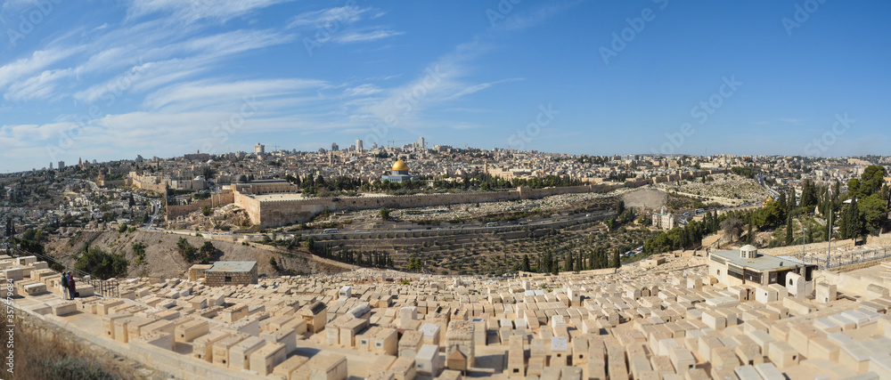 Panorama of the Temple Mount in Jerusalem.