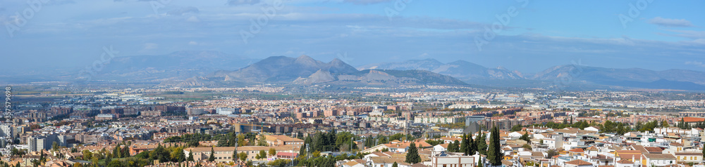 Panorama of Granada from the hill.