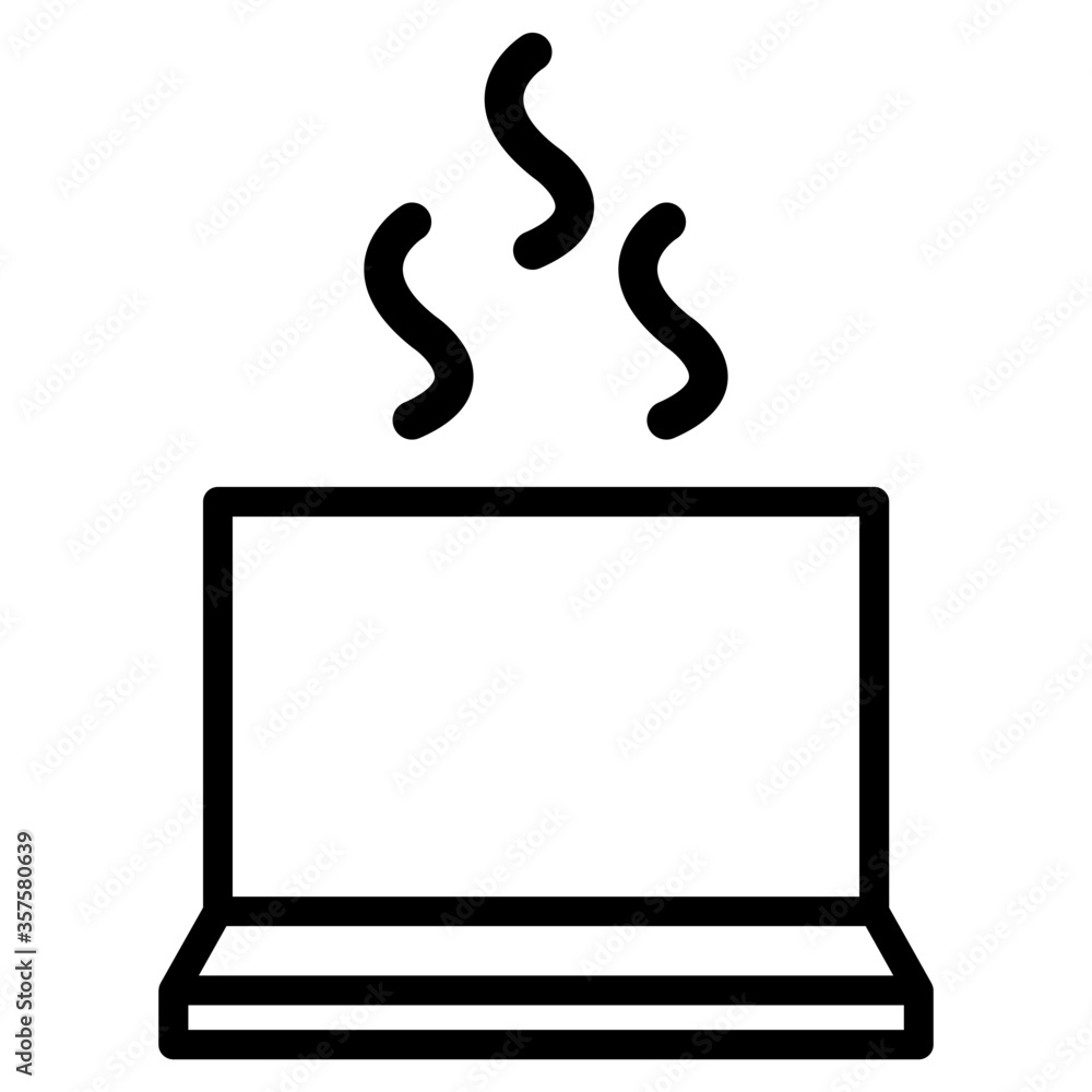 Computer overheating icon Computer overheating icon