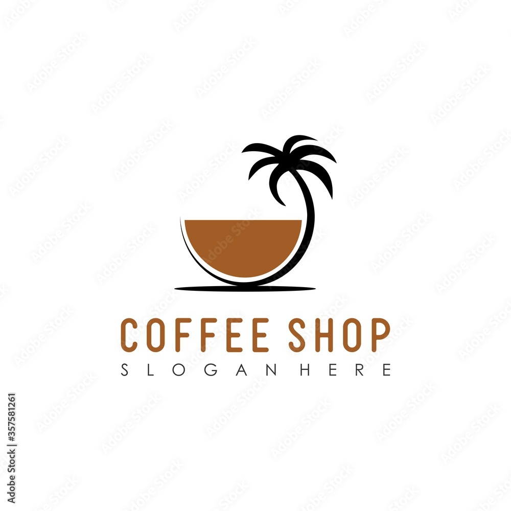 beach coffee shop logo Stock Vector Adobe Stock