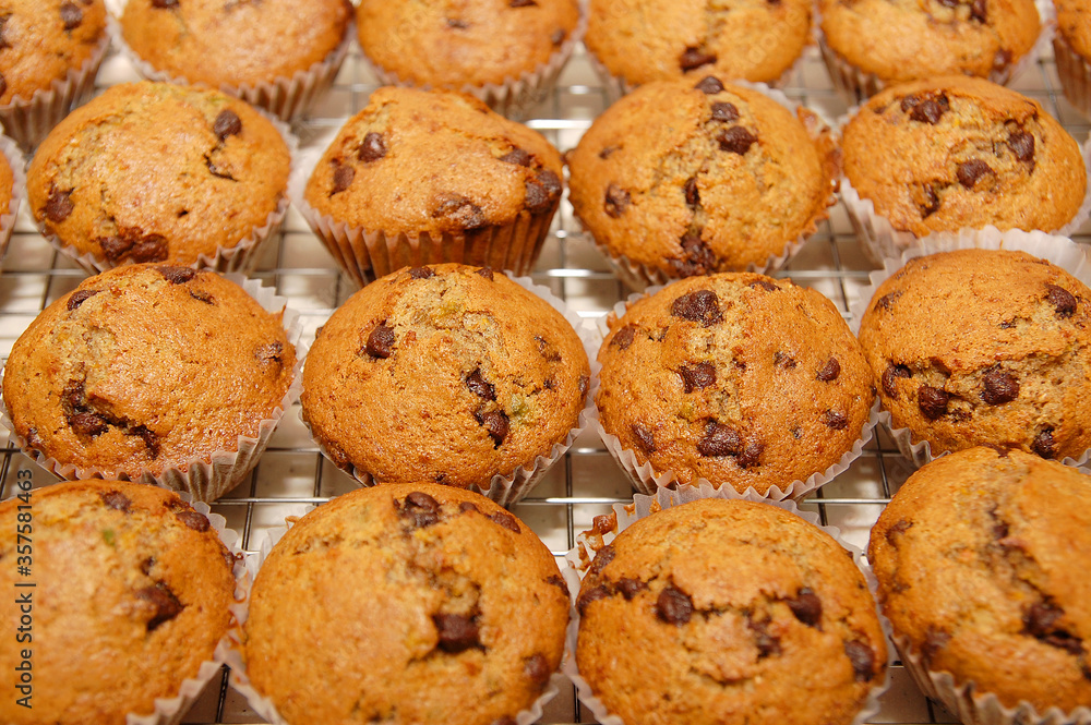 Brown chocolate cupcake with bits dessert Brown chocolate cupcake with bits dessert