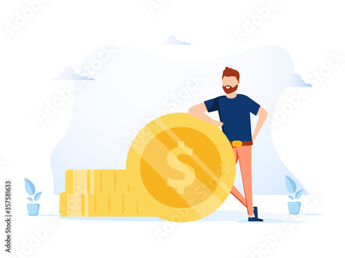 Business investment and money savings clipart. Fees and funding metaphors. Vector isolated metaphor illustrations.