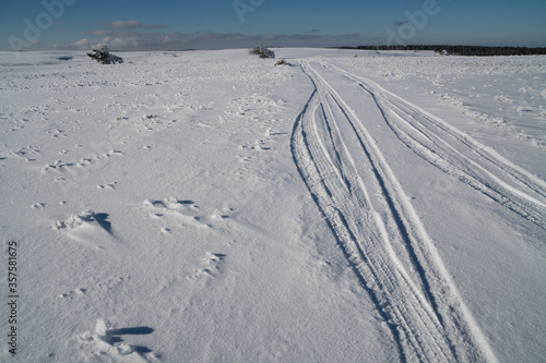 car tracks on the snow © ELENA