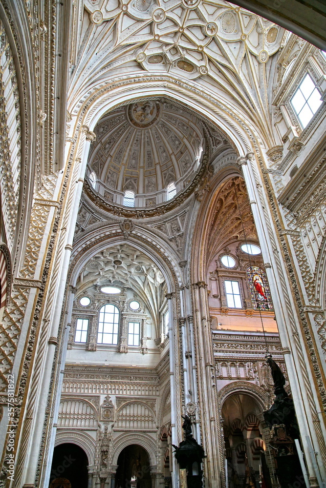 Interior of Mezquita-Catedral a medieval Islamic mosque, that was converted into a Catholic Christian cathedral UNESCO World Heritage Site Cordoba Spain
