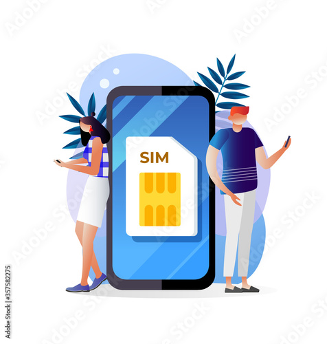 SIM card concept in vector illustration