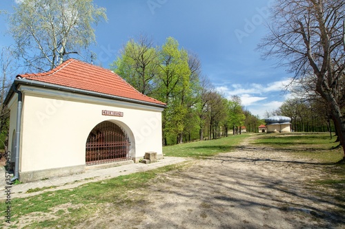 Kalwaria Zebrzydowska. Pathways of Our Lady and Our Lord Jesus. Cyreneusz Chapel. Poland. 