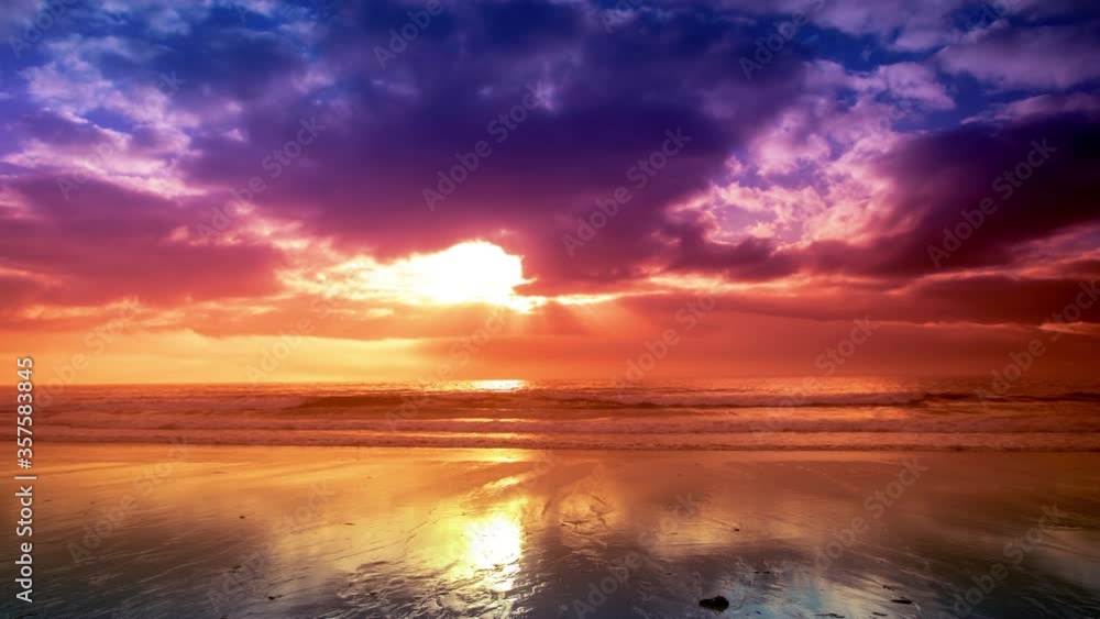 Loopable video of clouds moving in sky at sunset over Mediterranean sea Loopable video of clouds moving in sky at sunset over Mediterranean sea