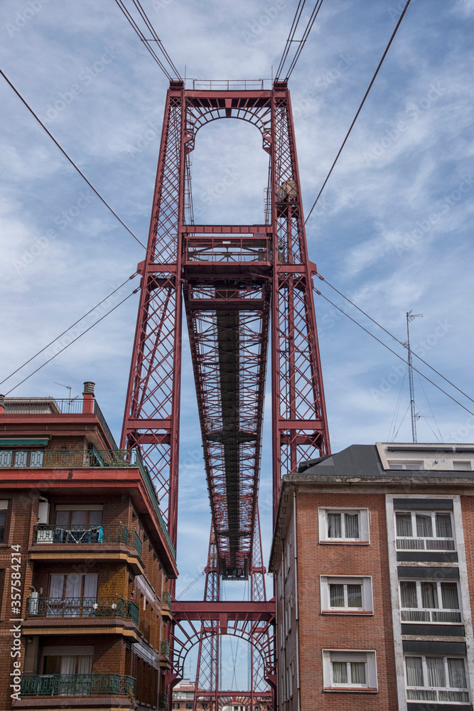 Biscay Bridge or Suspension Bridge in Portugalete, Biscay, Basque Country, Spain, Europe. Biscay Bridge or Suspension Bridge in Portugalete, Biscay, Basque Country, Spain, Europe.