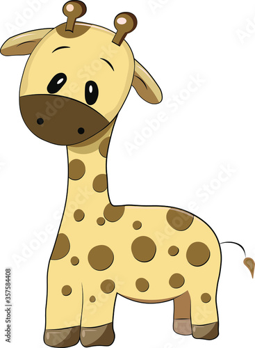 color cute little giraffe. illustration. vector.