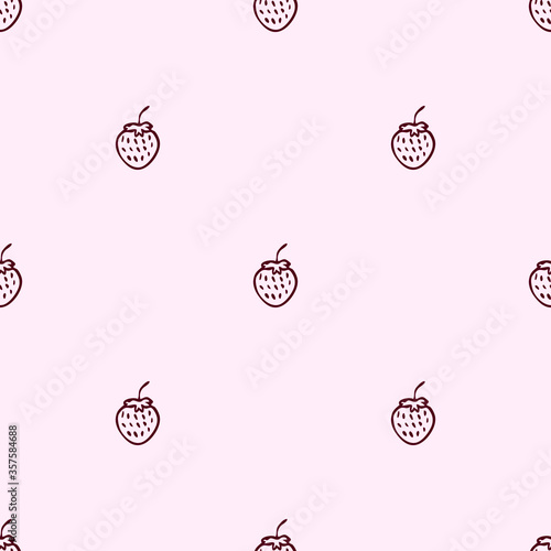 Seamless vector background wallpaper strawberry floral pattern print for kitchen or fabric textile 