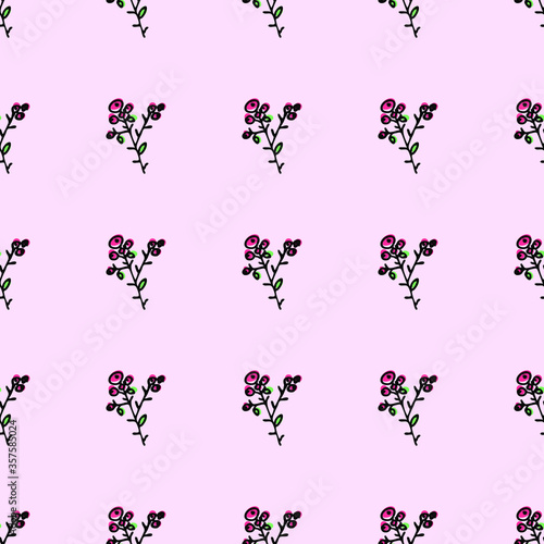 Seamless vector background wallpaper textile print berry leaf plant pattern for kitchen or fabric