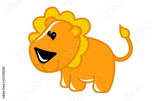 Lion cartoon on white background
