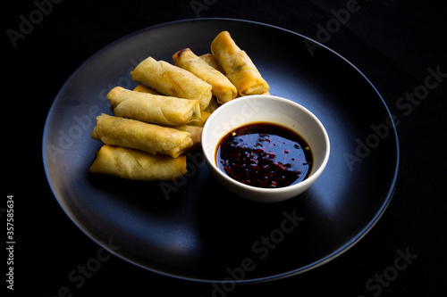 Asian Appetizers, Dumplings, Spring Rolls, Dim Sim and Sauces photo