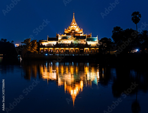 Karaweik palace in Yangon, Myanmar