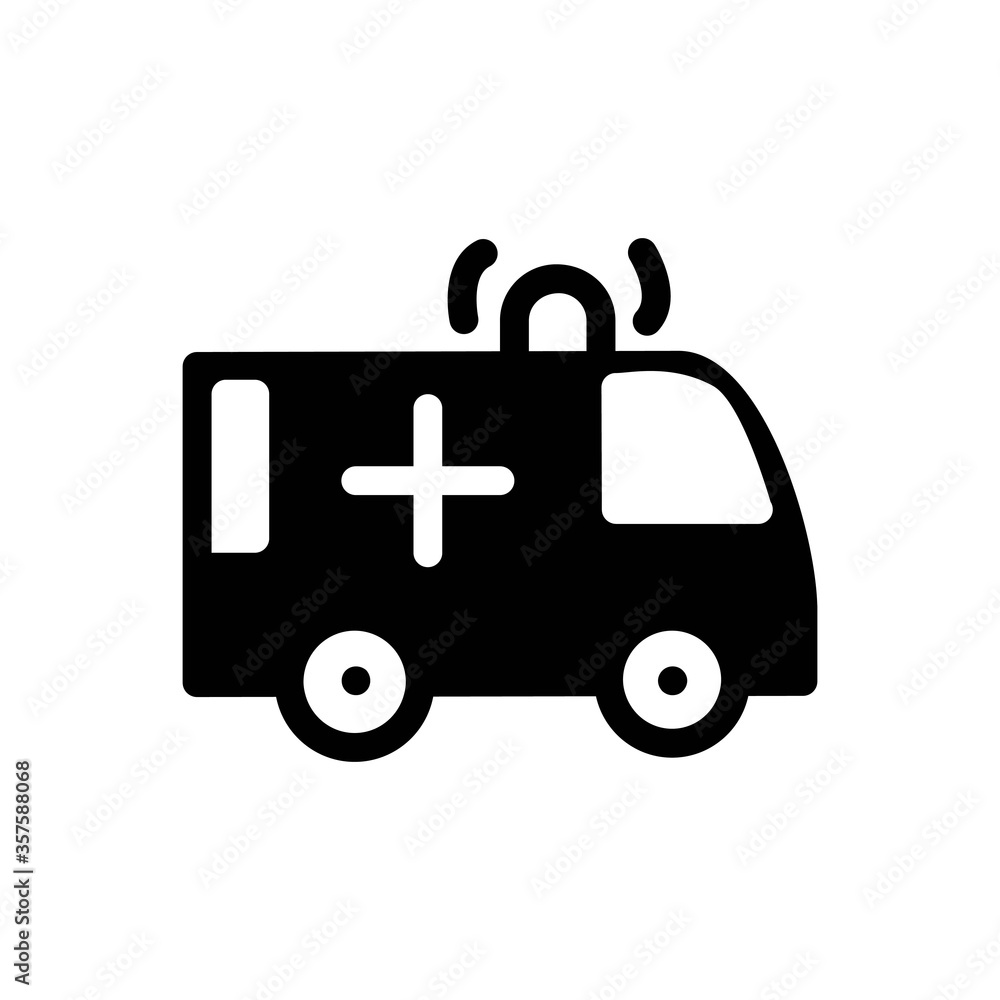 Ambulance icon in flat design style. Emergency help sign. Ambulance icon in flat design style. Emergency help sign.