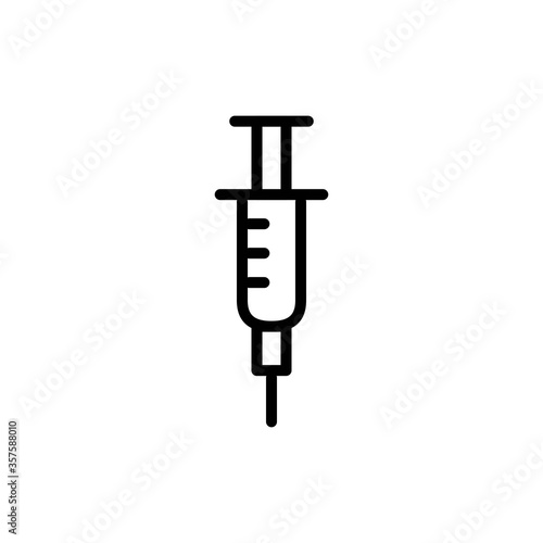 Medical syringe icon. Drug injection sign. Vaccination symbol.
