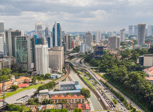 Panorama with skyscrapers in the capital of Malaysia, Kuala Lumpur.