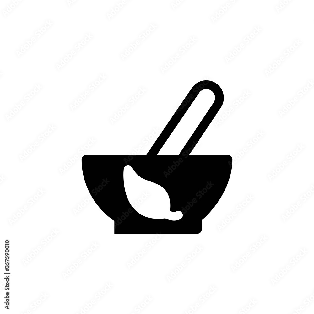 Mortar and pestle icon. Traditional herbal medicine symbol. Mortar and pestle icon. Traditional herbal medicine symbol.