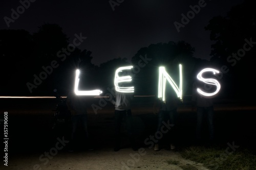  light trails fireworks in the night writing lens 