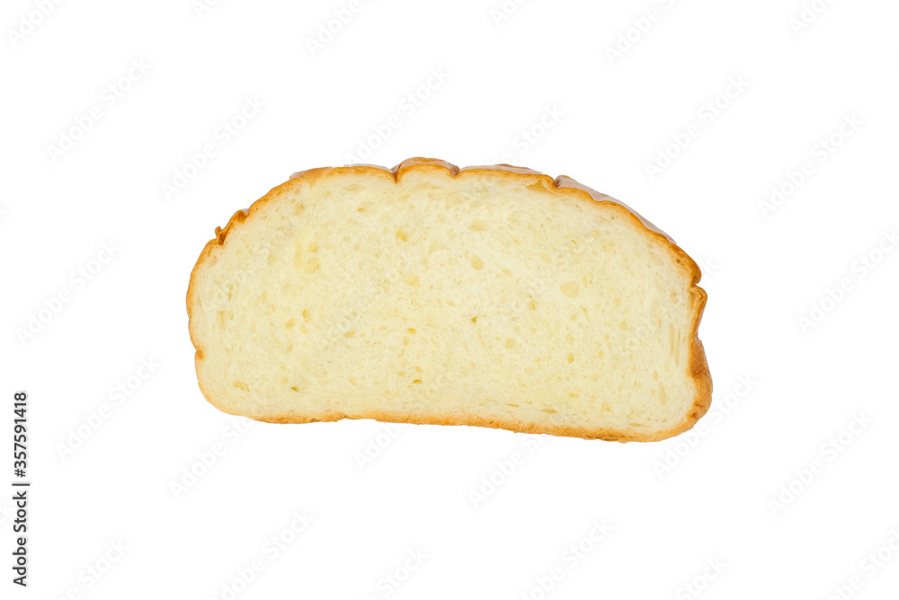 Sliced bread isolated on a white background, Top View.