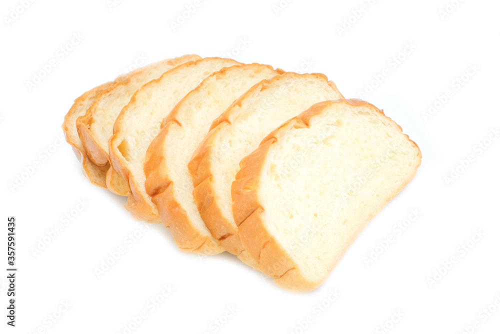 Sliced bread isolated on a white background.