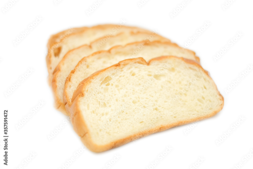 Sliced bread isolated on a white background.