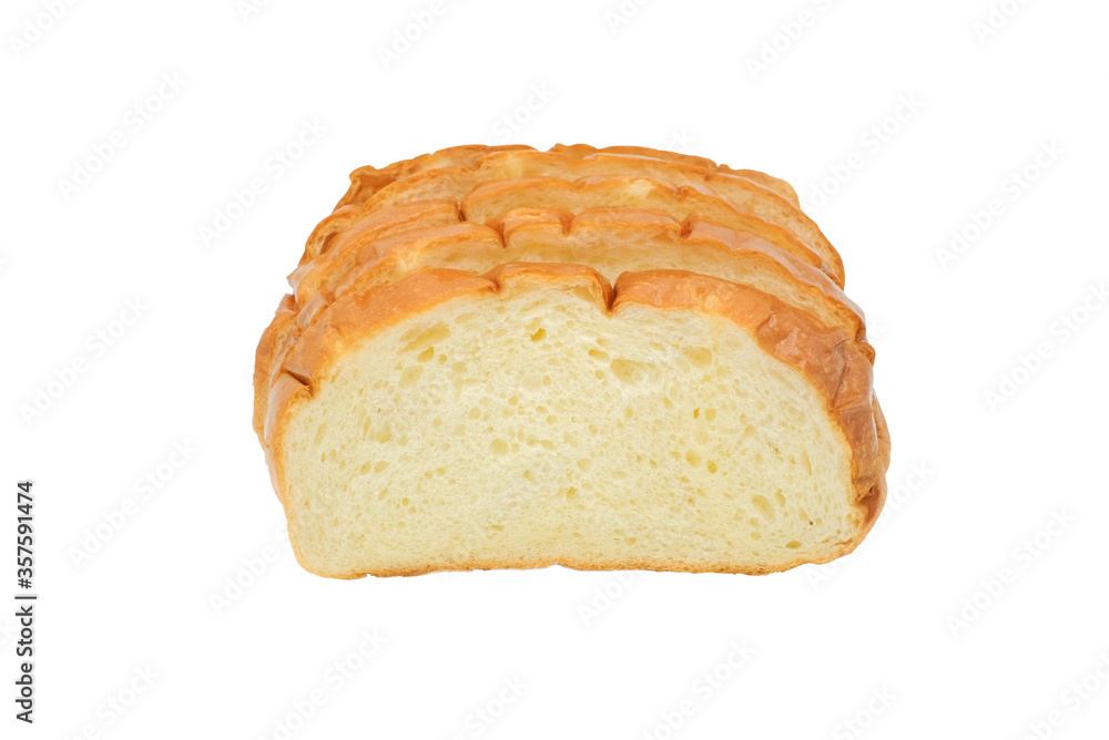 Sliced bread isolated on a white background.