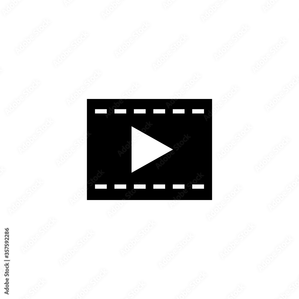 Video File Icon in black flat glyph, filled style isolated on white background Video File Icon in black flat glyph, filled style isolated on white background