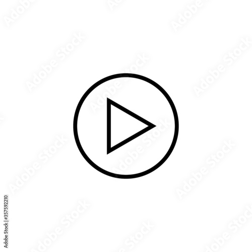 Free Download Play button icon in black line style icon, style isolated on white background - GFXLoad