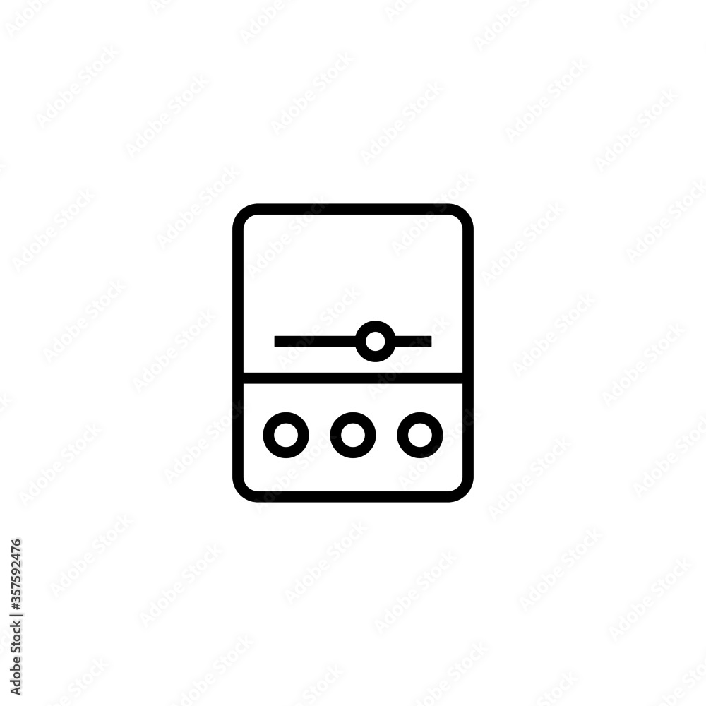 Portable music player vector icon in black line style icon, style isolated on white background Portable music player vector icon in black line style icon, style isolated on white background