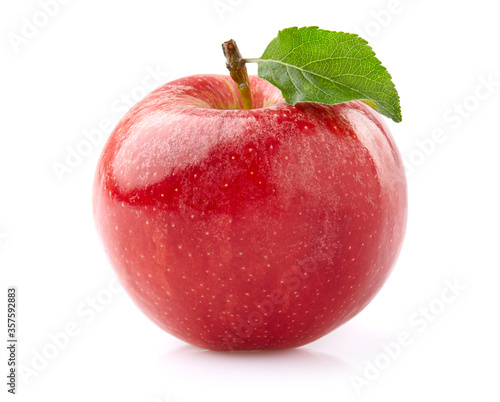 Apple in closeup on white background