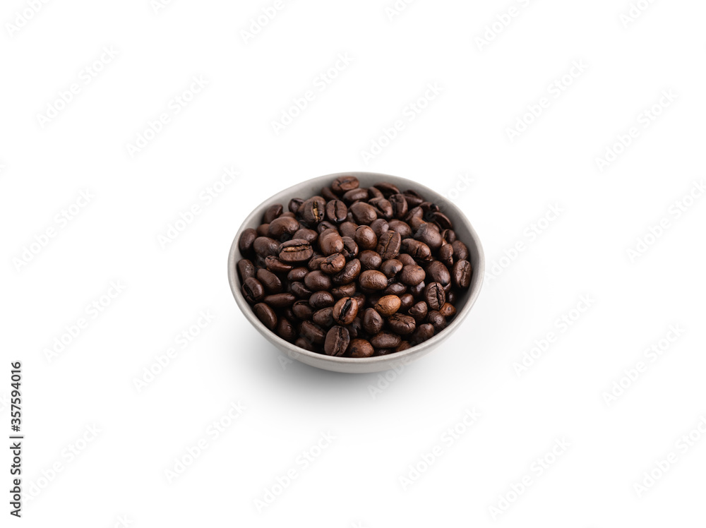 beans in bowl on white background