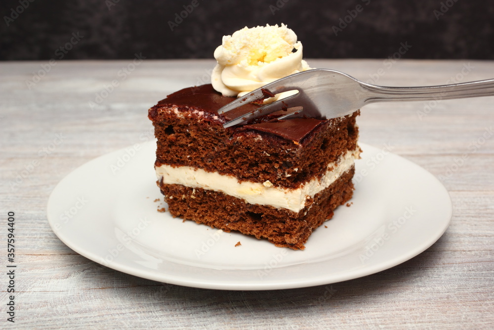 Cream Pie. Chocolate Sponge Cake filled with whipped cream. Cream Pie. Chocolate Sponge Cake filled with whipped cream.
