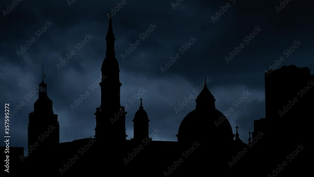 Lightning and Thunderstorm over Cathedral of the Blessed Sacrament in Sacramento, California Lightning and Thunderstorm over Cathedral of the Blessed Sacrament in Sacramento, California