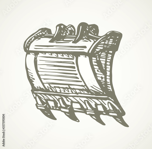 Building bucket for digging. Vector drawing