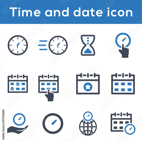 Time and Date Icon Set (Blue Version)