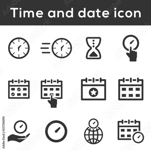 Time and Date Icon Set (Grey Version)
