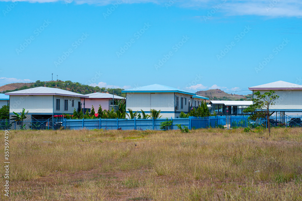 Papua New Guinea, Port Moresby, Kennedy Estate, 7 Mile. Local community live in the village. 