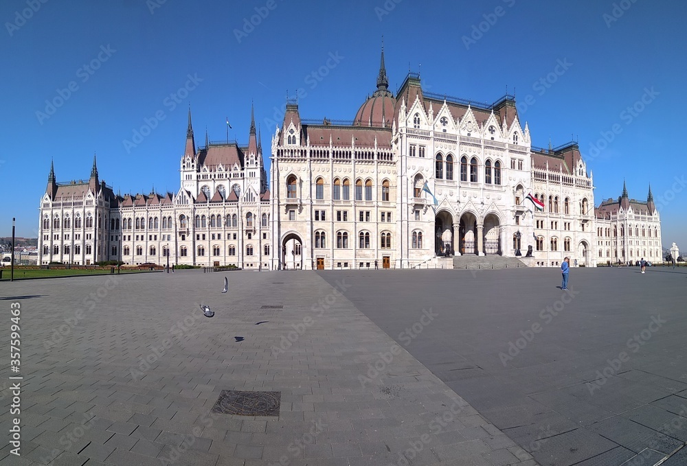 Parliament building in Hungary, panorama.
