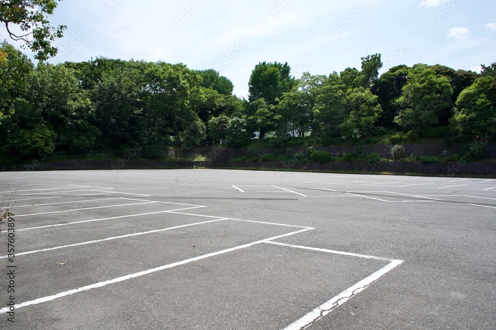 No cars at the park in Tokyo. No cars at the park in Tokyo.