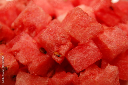 Red juicy watermelon fruit slice