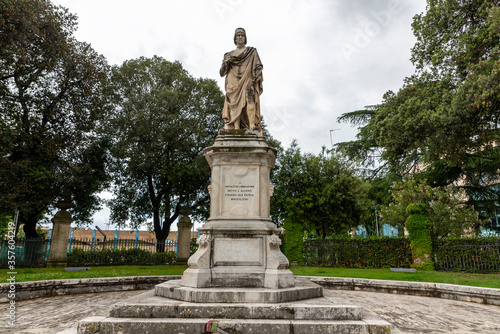 monument outside the pedestrian center of foligno