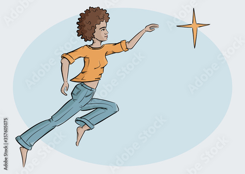 young black woman catching stars