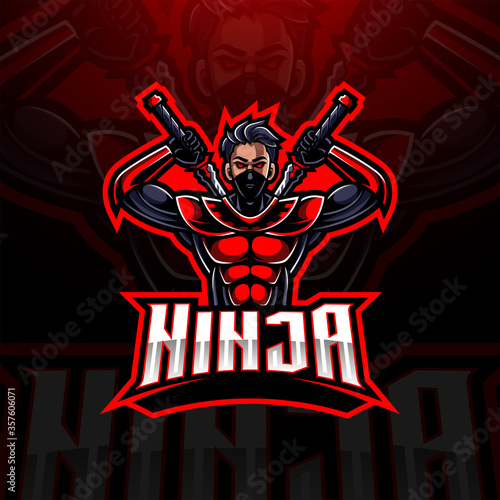 Ninja esport mascot logo design