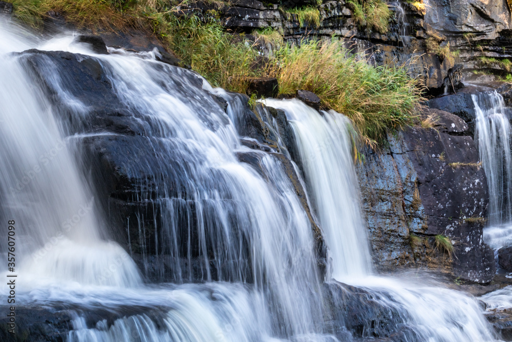 Fototapeta premium Skjervsfossen waterfall top part white water view