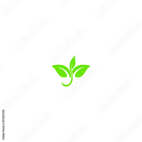green plant isolated on white background vector illustration of a leaf green leaf icon Green leaf ecology nature element vector icon 